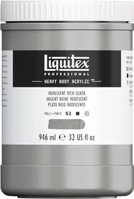 Liquitex Professional Heavy Body Acrylic iridescent rich silver, 946ml