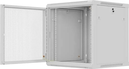 Lanberg WF01 Series 19" Wandschrank 12HE, hängend, Flatpack, Gitternetztür, IP20, RAL 7035, 600mm tief