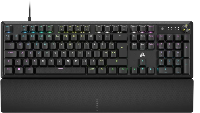 Corsair Gaming K70 CORE, schwarz, mit Handballenauflage, MLX RED, USB, UK