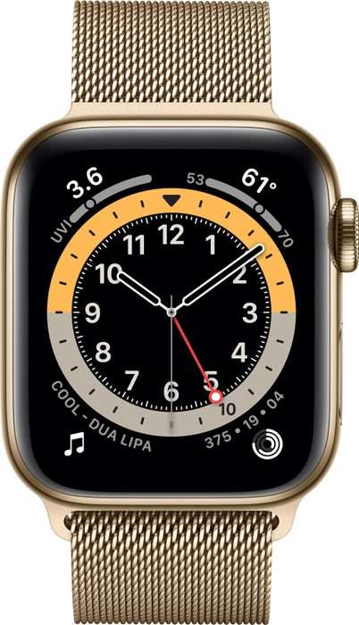 Apple Watch Series 6 (GPS + Cellular) 40mm Edelstahl gold mit Milanaise-Armband gold