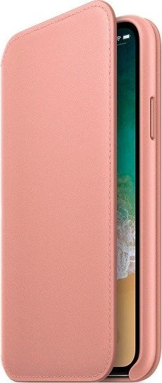 Apple Leder Folio Case für iPhone X zartrosa