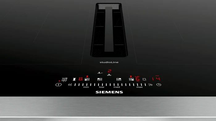 Siemens iQ500 ED707FGA6 Induktionskochfeld mit Kochfeldabzug autark (ED707FQ25E + HZ9VDSB4)