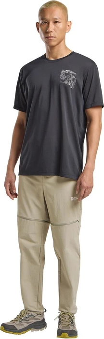 Jack Wolfskin Hikeout Zip-Off Hose lang stone (Herren)