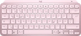 Logitech MX Keys Mini, rosa, LEDs weiß, Logi Bolt, Rose, USB/Bluetooth, DE