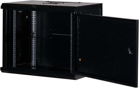 Rockstable 19" Wandschrank 9HE, Stahltür, IP2X, schwarz, 440mm tief