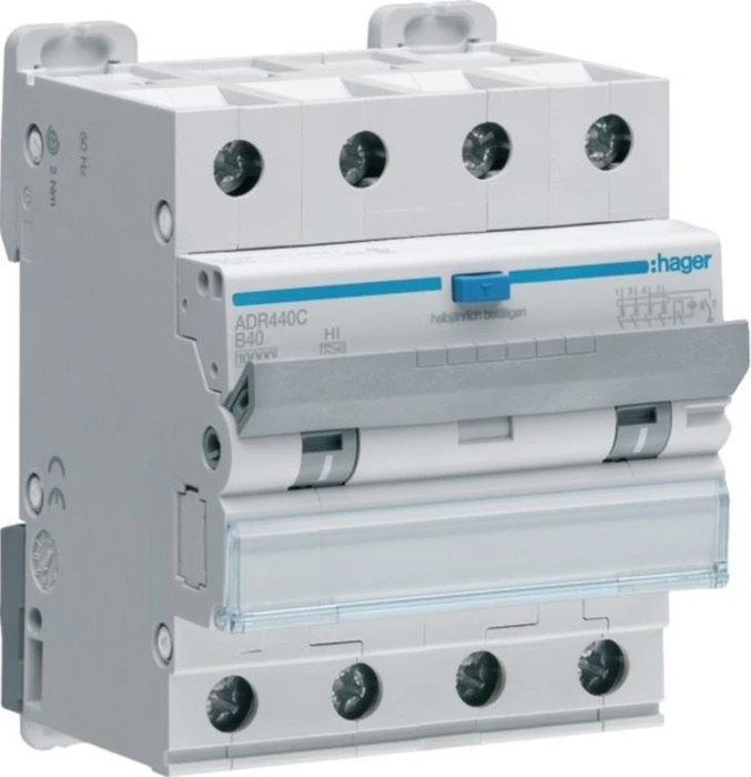 Hager Fehlerstrom-Leitungsschutzschalter 4P 10kA B-40A 30mA Typ Hi