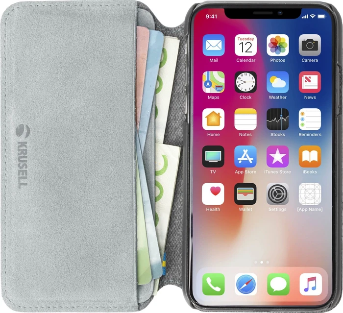 Krusell Broby 4 Card SlimWallet für Apple iPhone X/XS grau