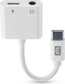 Cellularline Adapter Sound & Charge USB Type-C auf 1x USB Type-C und 3.5mm Klinkenbuchse weiß