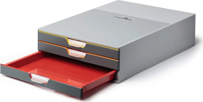 Durable Varicolor 3 Schubladenbox, 3 Schubladen, grau