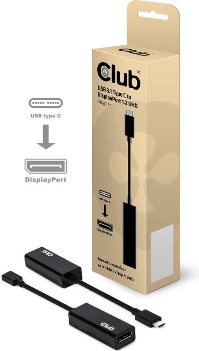 Club 3D aktiver USB 3.1 Typ-C/DisplayPort 1.2 Adapter