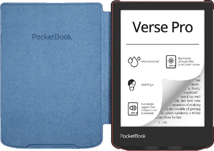 PocketBook Cover Shell für Verse und Verse Pro, PU, blau