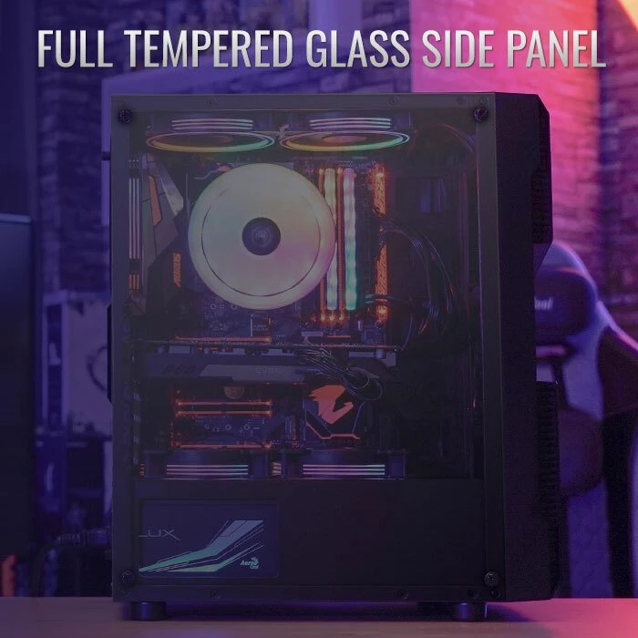 AeroCool Menace Saturn FRGB, Glasfenster