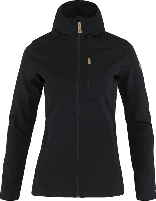 Fjällräven Keb Fleece Hoodie Jacke schwarz (Damen)