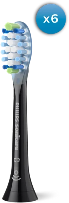Philips HX9046/88 Sonicare C3 Premium Plaque Defence Ersatzbürste schwarz, 6 Stück