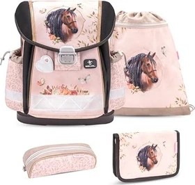Belmil Classy inkl. Brustgurt Horse Schultaschen-Set, 4-tlg.