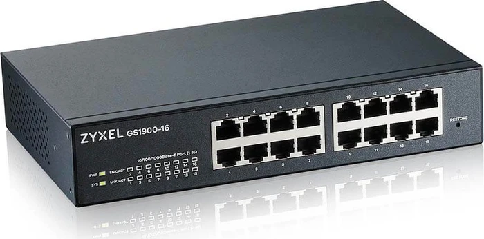 Zyxel GS1900 Rackmount Gigabit Smart Switch, 16x RJ-45