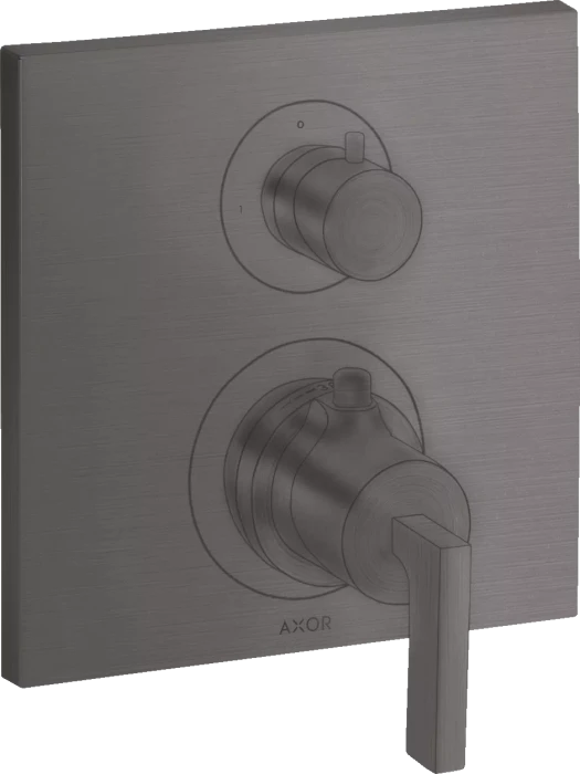 Hansgrohe Axor Citterio Thermostat mit Absperrventil und Hebelgriff brushed black chrome