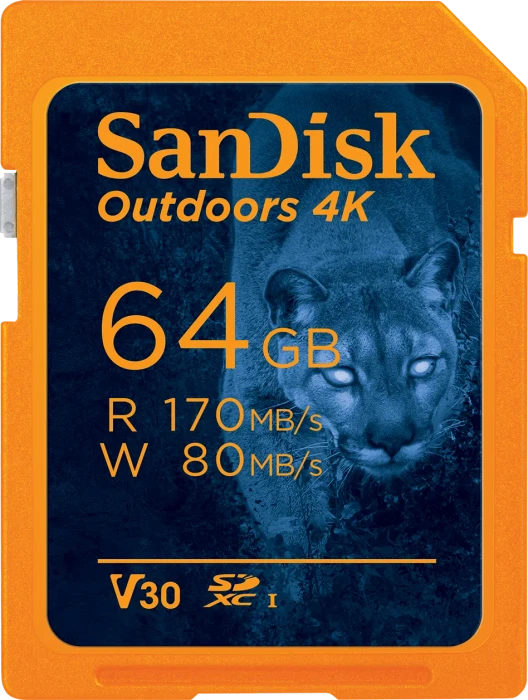 SanDisk Extreme PLUS / Outdoors 4K, SD UHS-I U3, Rev-W2