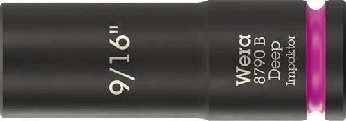 Wera 8790 B Impaktor Deep Außensechskant Steckschlüssel 3/8" zöllig, 9/16"x63mm
