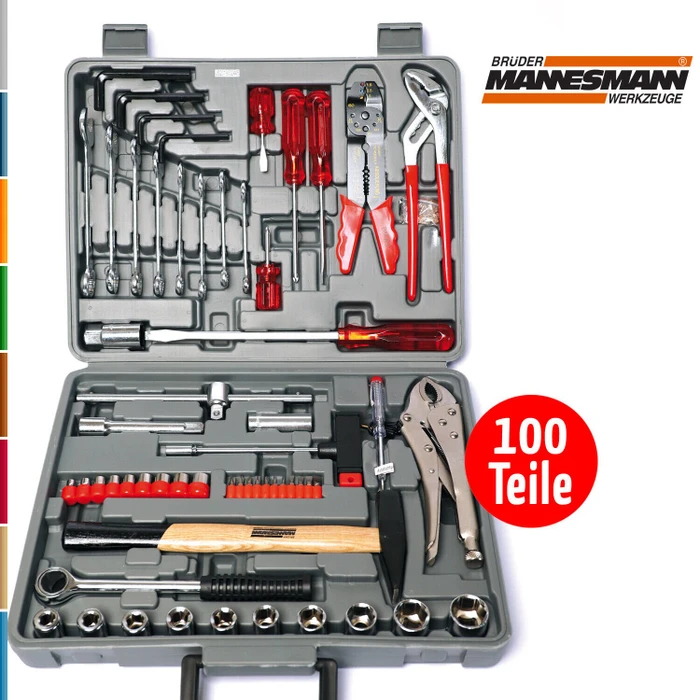 Mannesmann M294100 Handwerkzeugset inkl. Koffer, 100-tlg.
