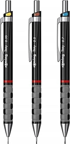 rOtring Tikky Druckbleistift HB 0.5mm sortiert, Radierer, 3er-Set