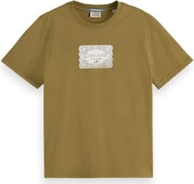 Scotch & Soda Chest Artwork Regular T-Shirt kurzarm washed military (Damen)