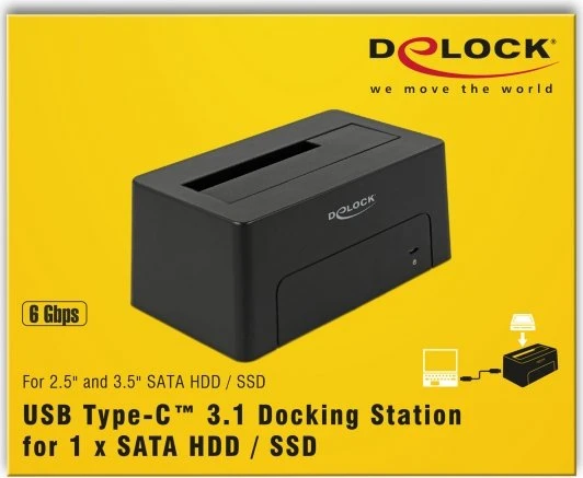 DeLOCK Dockingstation SATA 6Gb/s, USB-C 3.1