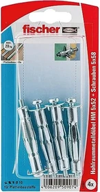 fischer HM 5x52 SK K Hohlraum-Metalldübel Schrauben/Dübel-Sortiment, 4 Stück