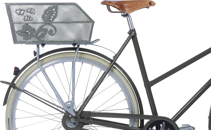 Basil Cento Flower Fahrradkorb olive green