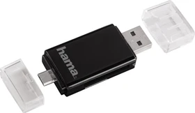 Hama OTG Dual-Slot-Cardreader, USB-A 2.0/USB 2.0 Micro-B [Stecker] (00054130)