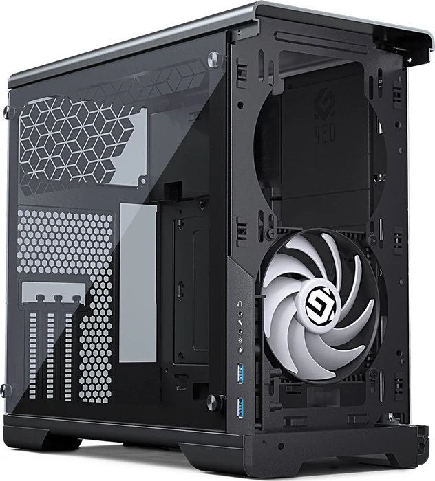 MetallicGear / MagniumGear Neo G Mini [V2], schwarz, Glasfenster, Mini-ITX