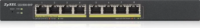 Zyxel GS1900 Desktop Gigabit Smart Switch, 8x RJ-45, 70W PoE+