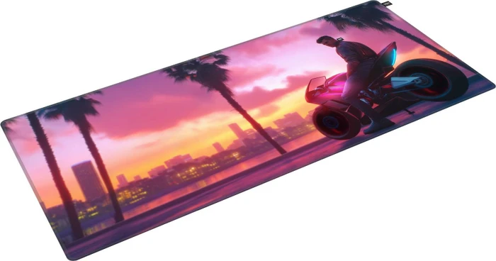 Cherry Xtrfy GP5 Miami Rider XL Gaming Mauspad, 920x400mm, Motiv mehrfarbig