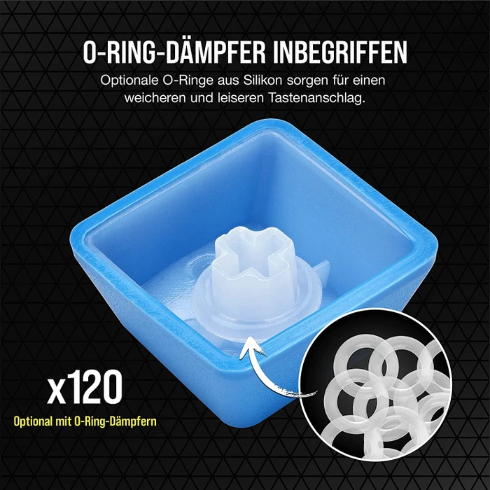 Corsair Pro Keycap Mod Kit, Kunststoff (PBT) Double-Shot, blau, 105 Tasten, ISO-DE