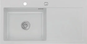systemceram Mera 100 SL F Einbau Becken links mit Ablauffernbedienung alu