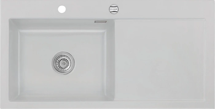 systemceram Mera 100 SL F Einbau Becken links mit Ablauffernbedienung alu