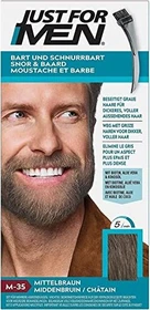 Combe Just for Men Bart und Schnurrbart Brush-In Gel Haarfarbe mittelbraun, 28.4ml