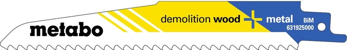 Metabo Demolition Wood + Metal BiM Säbelsägeblatt, 150x1.6mm, 5 Stück