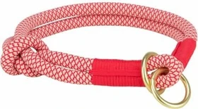 Trixie Soft Rope Zug-Stopp-Halsband, S, Rot/Creme