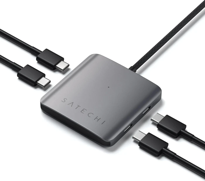Satechi 4-Port USB-C Hub with Power Delivery, Space Grey, USB-C 3.1 [Stecker]