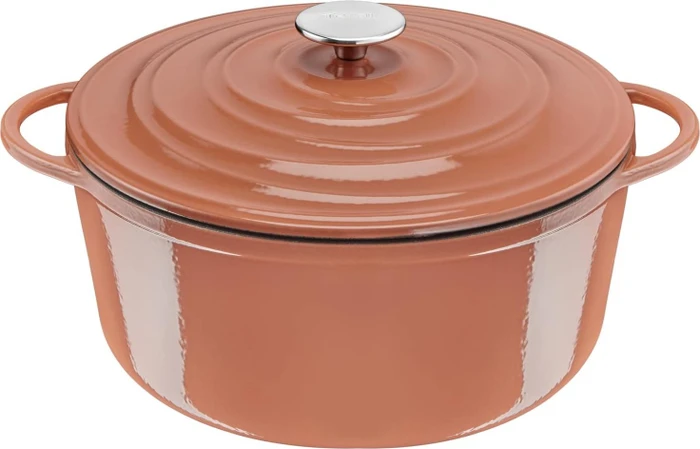 Tefal E26005 Lov Gusseisen Kochtopf Bräter rund 29cm terracotta