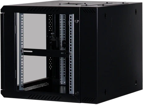 Rockstable 19" Wandschrank 9HE, Sicherheitsglastür, IP2X, schwarz, 600mm tief