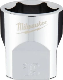 Milwaukee Four Flat Außensechskant Steckschlüssel 3/8", 19x28mm, 1 Stück