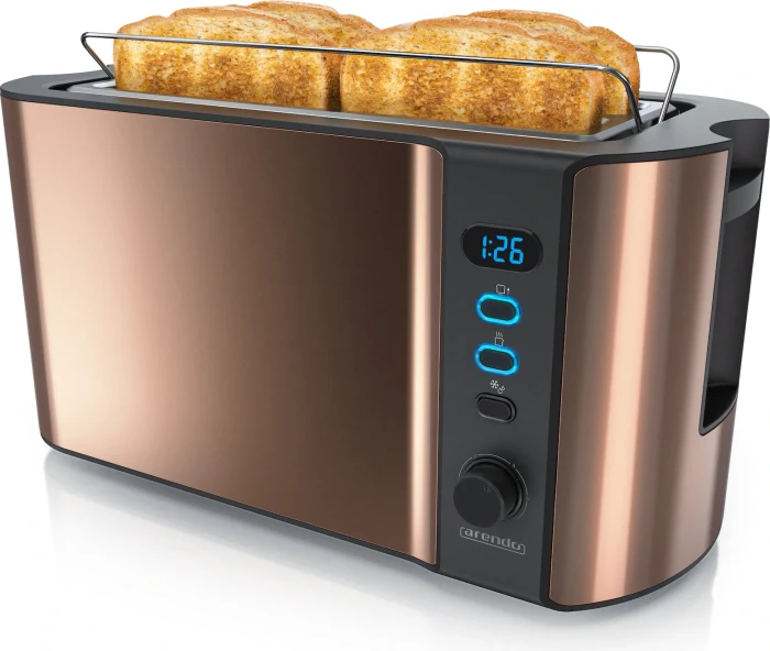 Arendo 305854 Frukost Doppel-Langschlitz-Toaster kupfer