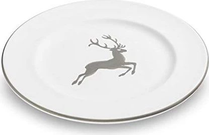 Gmundner Keramik Grauer Hirsch Dessertteller Gourmet 22cm