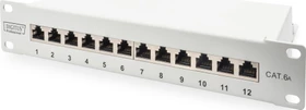 Digitus Professional Patchpanel Cat6a, 10" , geschirmt, 12-Port, 10", grau