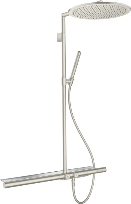 Hansgrohe Axor ShowerSolutions Showerpipe Duschsystem mit Thermostat 800 und Kopfbrause 350 1jet edelstahloptik