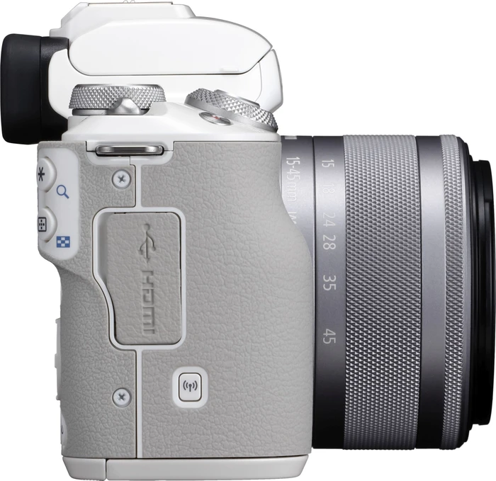 Canon EOS M50 weiß mit Objektiv EF-M 15-45mm 3.5-6.3 IS STM