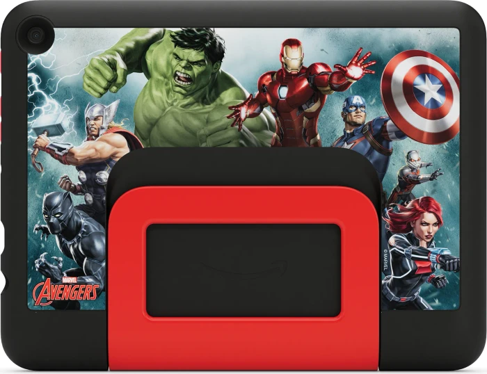Amazon Fire HD 8 KFRAPWI 2024, ohne Werbung, schwarz/rot, 32GB, Marvel-Avengers-Design, Kids Pro Edition