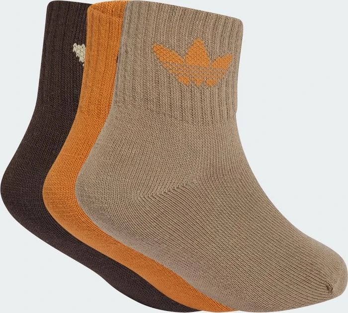 adidas Mid-Ankle Socken khaki six/aurora coffee/rustic orange, 3 Paare (Junior)